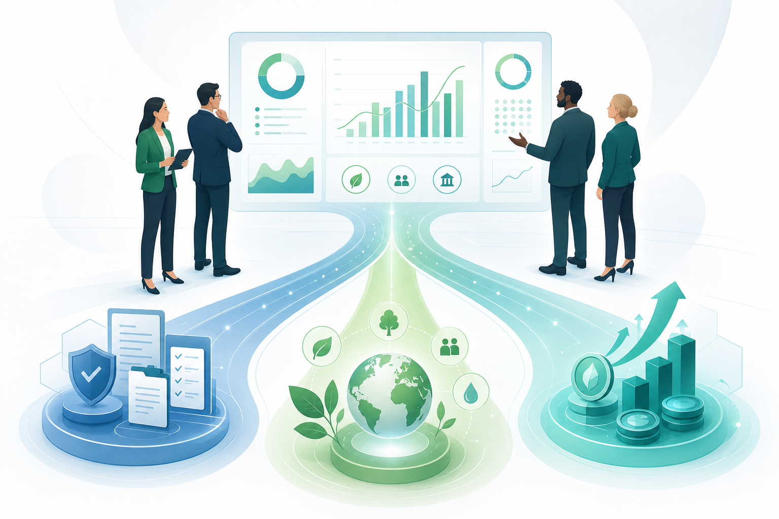 Comparison of CSRD, ISSB, and GRI reporting paths for a mid-market ESG team