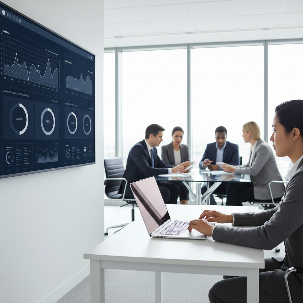 Learning impact measurement dashboard showing analytics and business outcomes